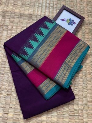KCP005 – Rashmi Thread Thazhampoo Border Beautiful Kanchi cotton saree