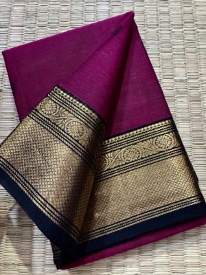 BS009 – Premium gold zari woven on fine Thari cotton