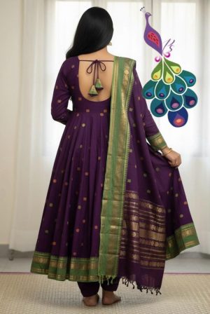 Beautiful and Rich Kanchi Cotton Dress material – Anarkali or straight kurta