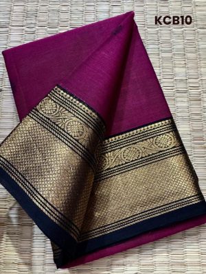 Kanchi Cotton saree – Premium Zari , Premium Weave , Handwoven Butta Body , Rich Border –  KCB10