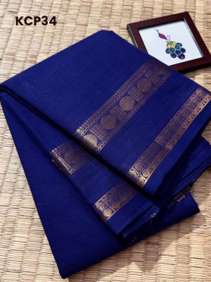 Kanchi Cotton saree Plain saree with Rettaipettu border – KCP34