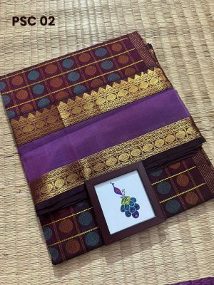 Kanchipuram Handwoven Pure Silk by Cotton saree – PSC02