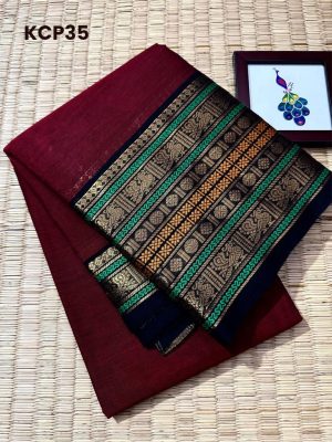 Kanchi Cotton saree with Meena type Woven Border KCP35