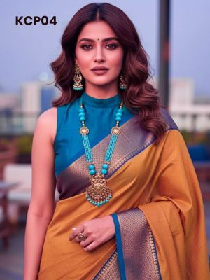 Kanchi Cotton saree with Elegant Woven Border – KCP04