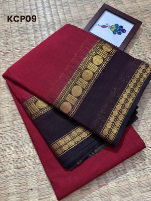 Kanchi Cotton saree with Retta peta Border – KCP09