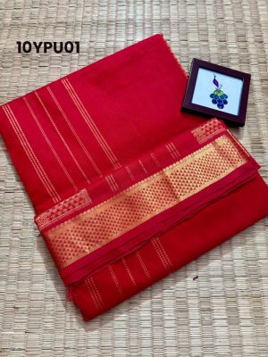 Madisar sarees -Pure Silkcotton, Traditional pallu -10YPU01