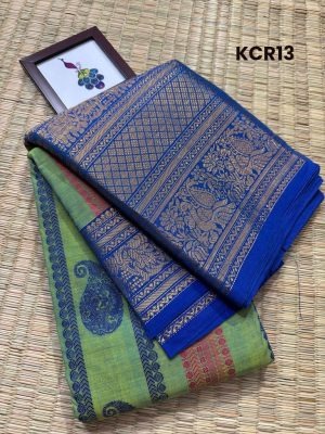 Kanchi Cotton saree Full Body design with Rich Long  border and Grand Pallu – KCR13