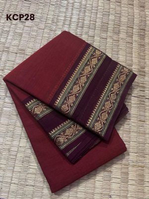Kanchi Cotton saree  with elegant rettai pettu Border- KCP28