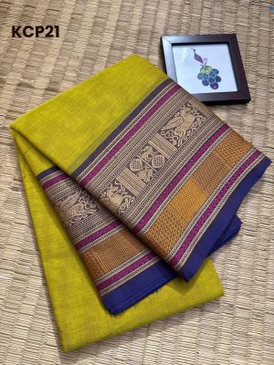 Kanchi Cotton saree  with elegant  gold – KCP21