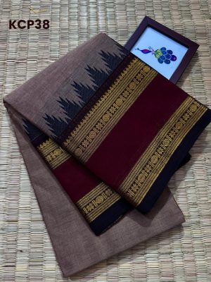 Kanchi Cotton saree  with elegant  gold – KCP38